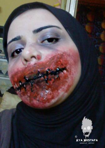 Aya Mostafa special fx artist. Work by makeup artist Aya Mostafa demonstrating Special Fx Makeup.Horror Film SFXSpecial Fx Makeup Photo #71171