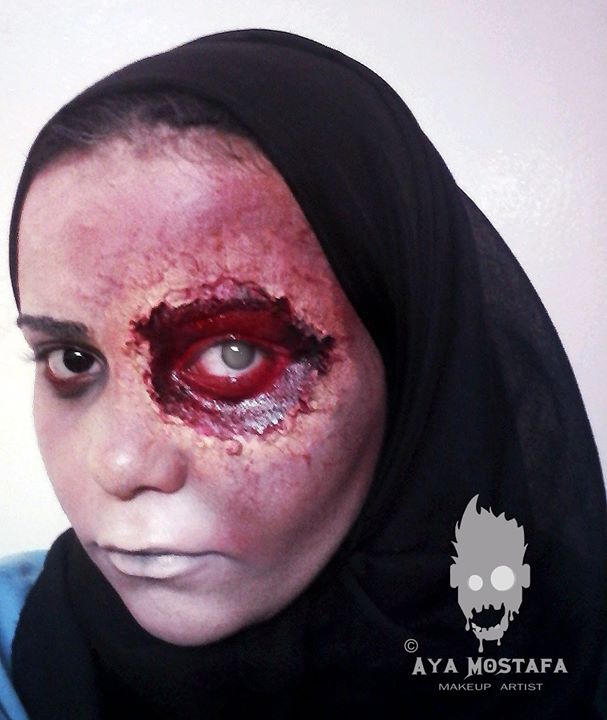 Aya Mostafa special fx artist. Work by makeup artist Aya Mostafa demonstrating Special Fx Makeup.Horror Film SFXSpecial Fx Makeup Photo #71172
