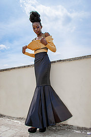 Brunah Ogutu fashion designer. Photoshoot of model Brunah Ogutu demonstrating Fashion Modeling.Fashion Modeling Photo #219908