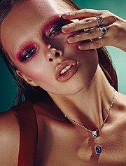Daria Pershina model (Дарья Першина модель). Photoshoot of model Daria Pershina demonstrating Face Modeling.Necklace,RingFace Modeling Photo #165779
