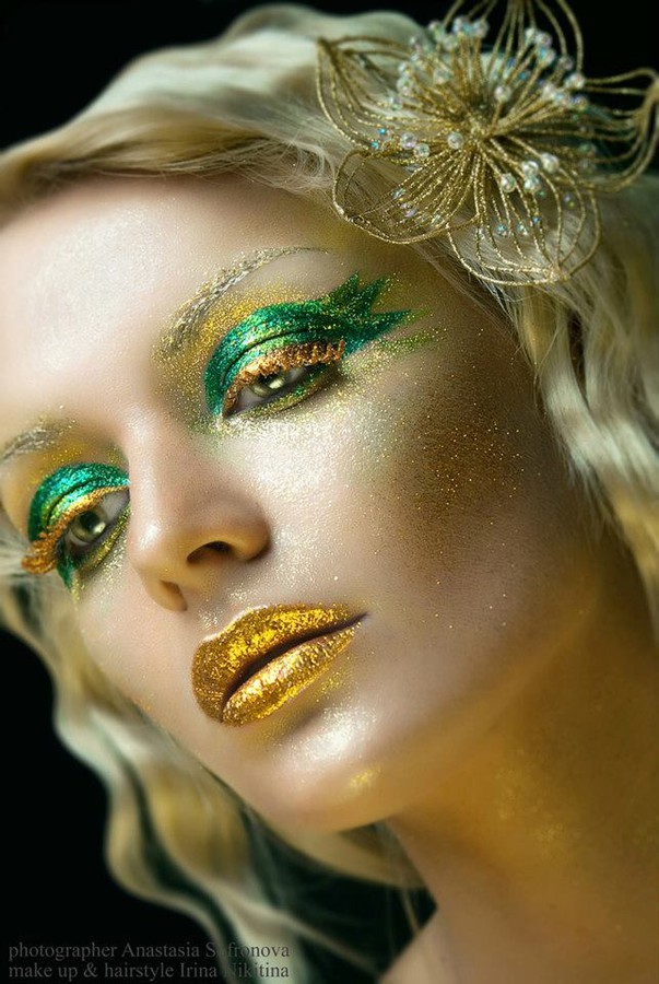 Irina Nikitina makeup artist &amp; model (визажист &amp; модель). Work by makeup artist Irina Nikitina demonstrating Creative Makeup.Eyelash ExtensionsCreative Makeup Photo #68984