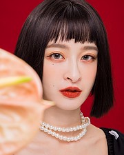 Kerina Hsueh model. Photoshoot of model Kerina Hsueh demonstrating Face Modeling.Face Modeling Photo #233348