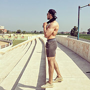 Khalid Barakat model. Photoshoot of model Khalid Barakat demonstrating Body Modeling.Body Modeling Photo #197495
