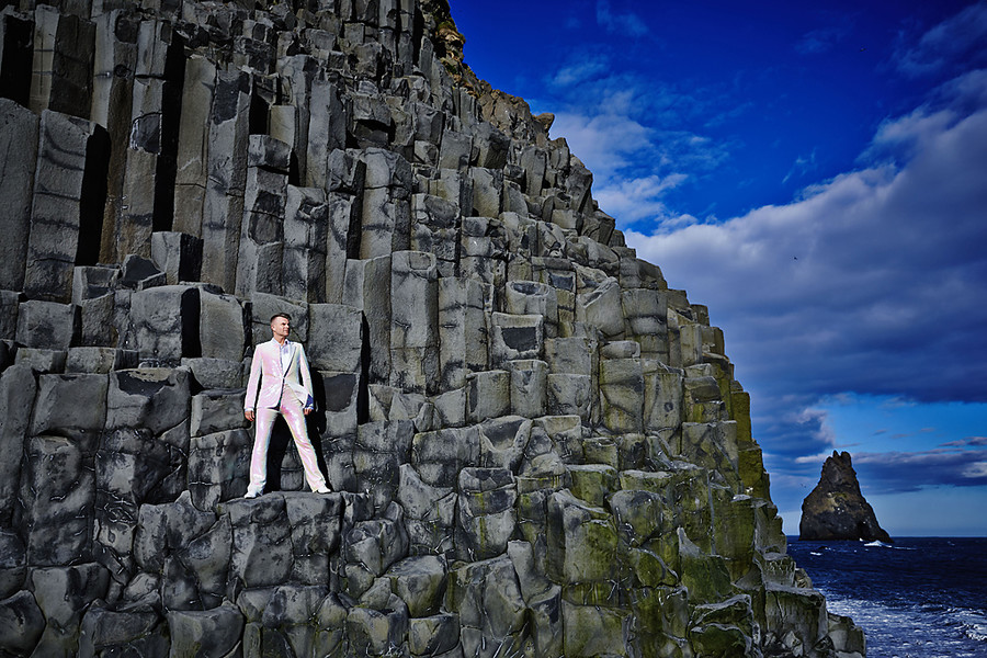 Larus Sigurdarson photographer (L&#225;rus Sigur&#240;arson lj&#243;smyndari). Work by photographer Larus Sigurdarson demonstrating Editorial Photography in a photo-session with the model Icelandic Musician P&#225;ll &#211;skar At Reynisfjara.Model: Icelandic musician P&#225;ll