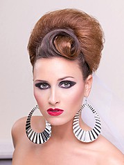 Laura Kopel fitness model. Photoshoot of model Laura Kopel demonstrating Face Modeling.EarringsFace Modeling Photo #103203