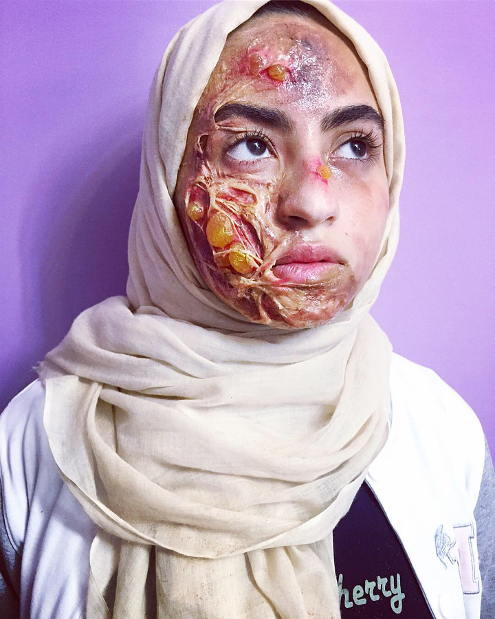 Manar Mohamed special effects makeup artist. Work by makeup artist Manar Mohamed demonstrating Special Fx Makeup.Horror Film SFXSpecial Fx Makeup Photo #203920