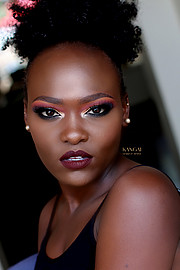 Mariah Akwe model. Photoshoot of model Mariah Akwe demonstrating Face Modeling.Make up by Kangai MwitiFace Modeling Photo #216332