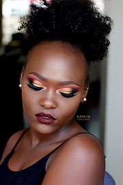 Mariah Akwe model. Photoshoot of model Mariah Akwe demonstrating Face Modeling.Make up by Kangai MwitiFace Modeling Photo #216332