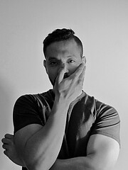 Mustafa Hafez model. Photoshoot of model Mustafa Hafez demonstrating Face Modeling.Face Modeling Photo #245413