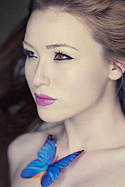 Valeria Gurevich model. Photoshoot of model Valeria Gurevich demonstrating Face Modeling.Face Modeling Photo #126221
